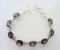 Sterling Silver Mystic Rainbow Topaz Bracelet