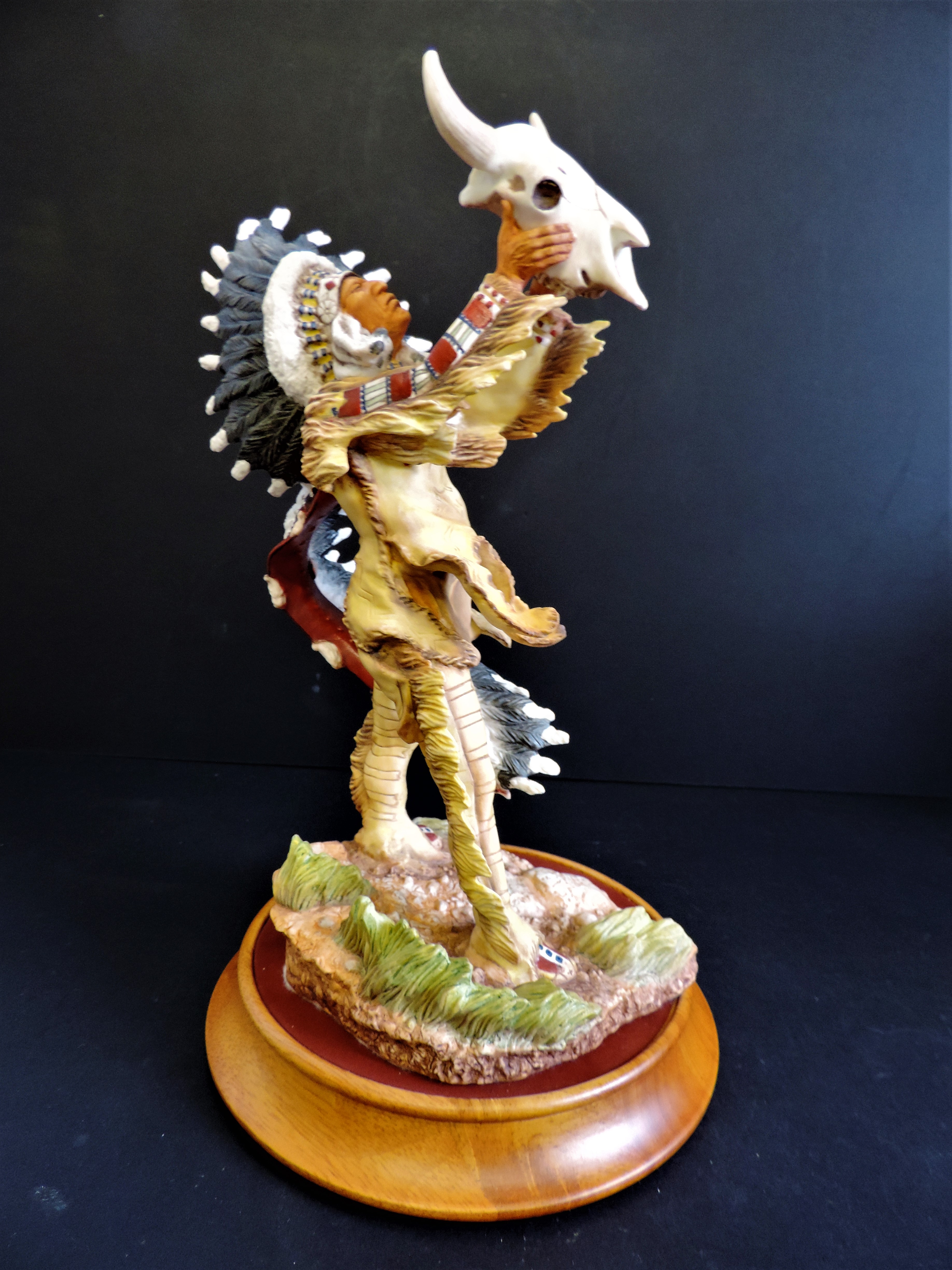Franklin Mint Prayer to the Great Spirit Porcelain Sculpture - Very Rare - Image 6 of 8