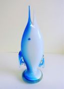Vintage Malta Decorative Glass Fish Sculpture/Vase