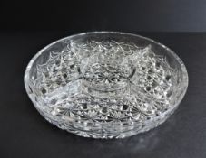 Vintage Crystal Hors D'oeuvres Dish