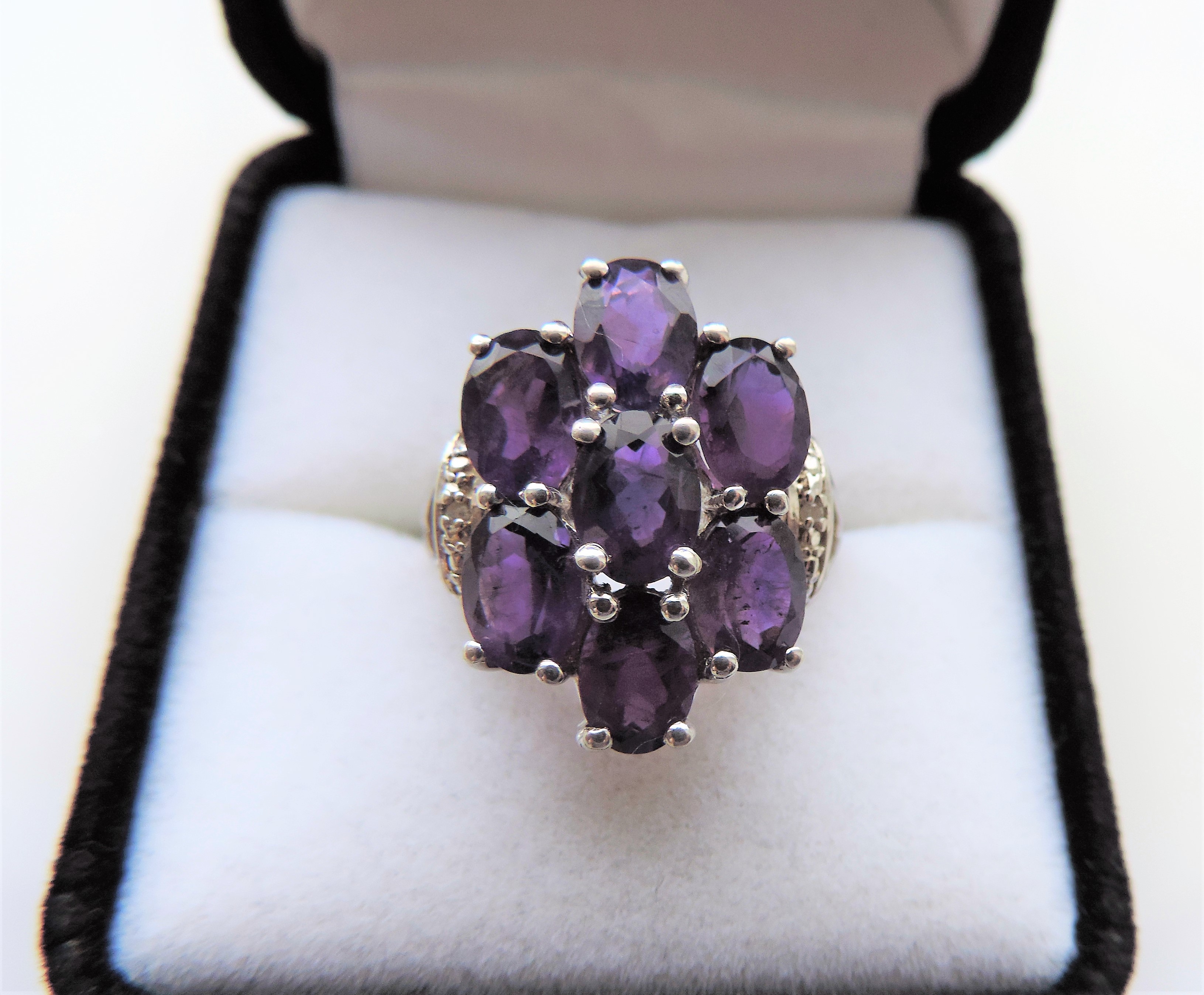 3.15 carat Amethyst Cluster Ring