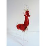 Vintage Murano Sommerso Glass Stag