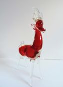 Vintage Murano Sommerso Glass Stag