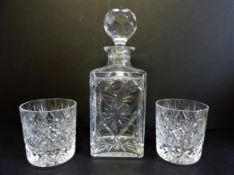 Crystal Whiskey Decanter and Glasses Set