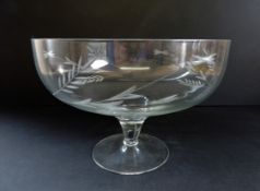 Antique Edwardian Etched Crystal Bowl