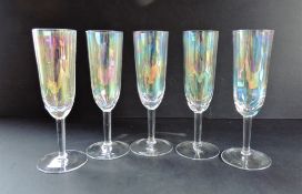 Krosno Crystal Rainbow Iridescent Champagne Flutes