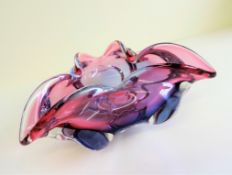 Vintage Murano Art Glass Bowl 21cm Diameter