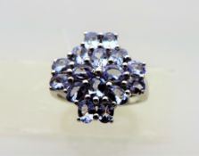 3.20 carat Tanzanite Cluster Ring