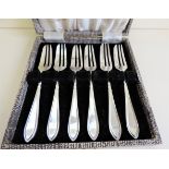 Cased Set Antique Silver Plated Pastry Forks