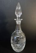 Signed Royal Brierley Crystal Decanter 'Honeysuckle' Pattern