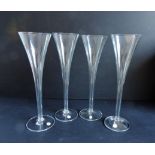 Set Four Crystal Champagne Flutes