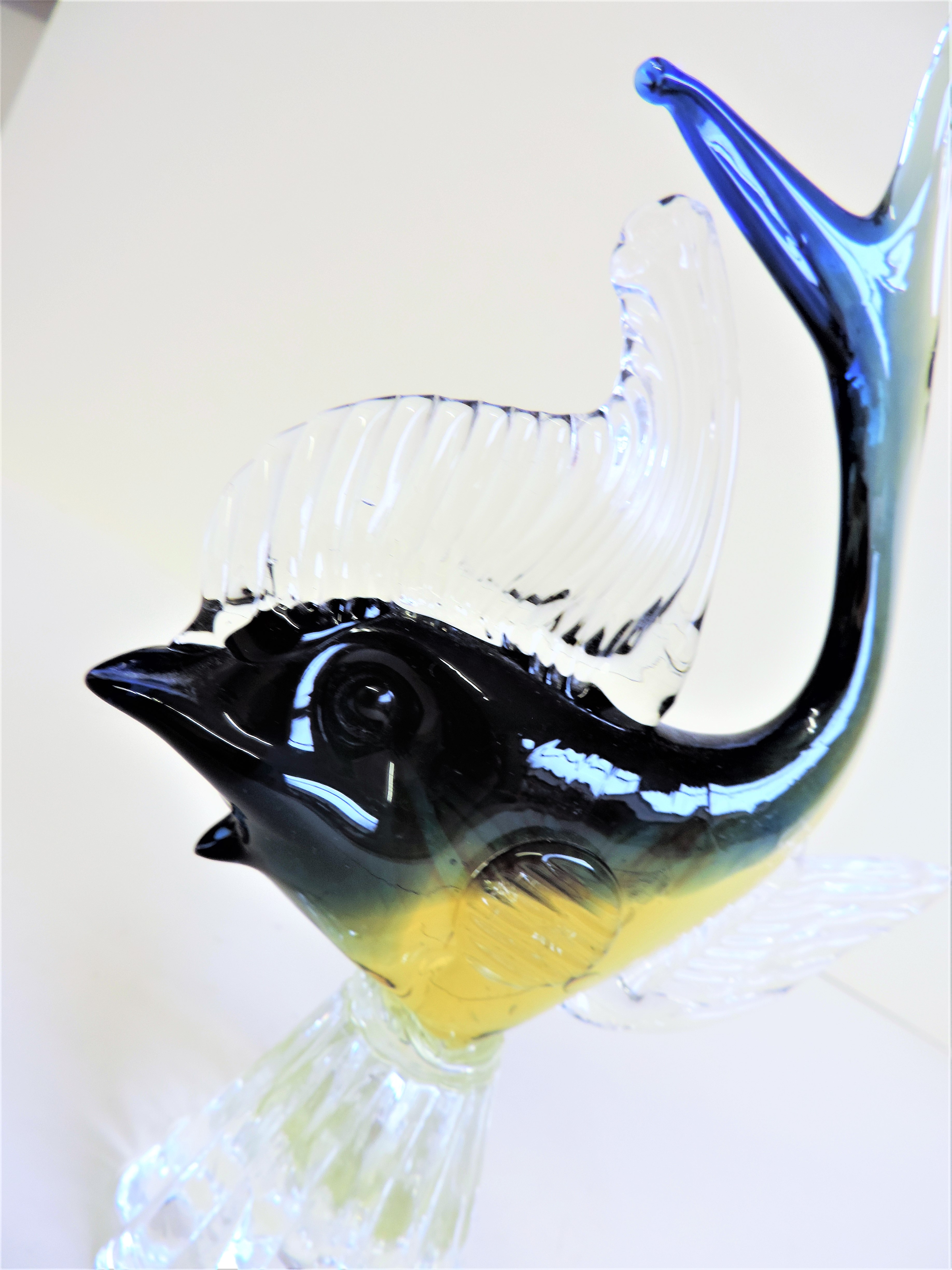 Vintage Murano Glass Blue & Gold Shark Sculpture 22cm tall - Image 5 of 5