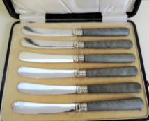 Vintage Art Deco Silver Plated Butter Knives with Bakelite Handles