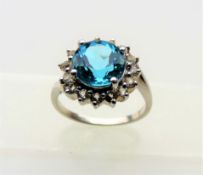 2.50 carat Blue & White Topaz Ring