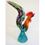 Large Vintage Murano Glass Cockerel 39cm Tall