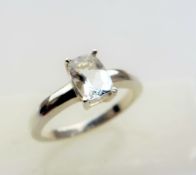 1.15 carat Solitaire White Sapphire Ring