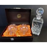 Thomas Webb Crystal Brandy Glasses & Decanter Drinks Set