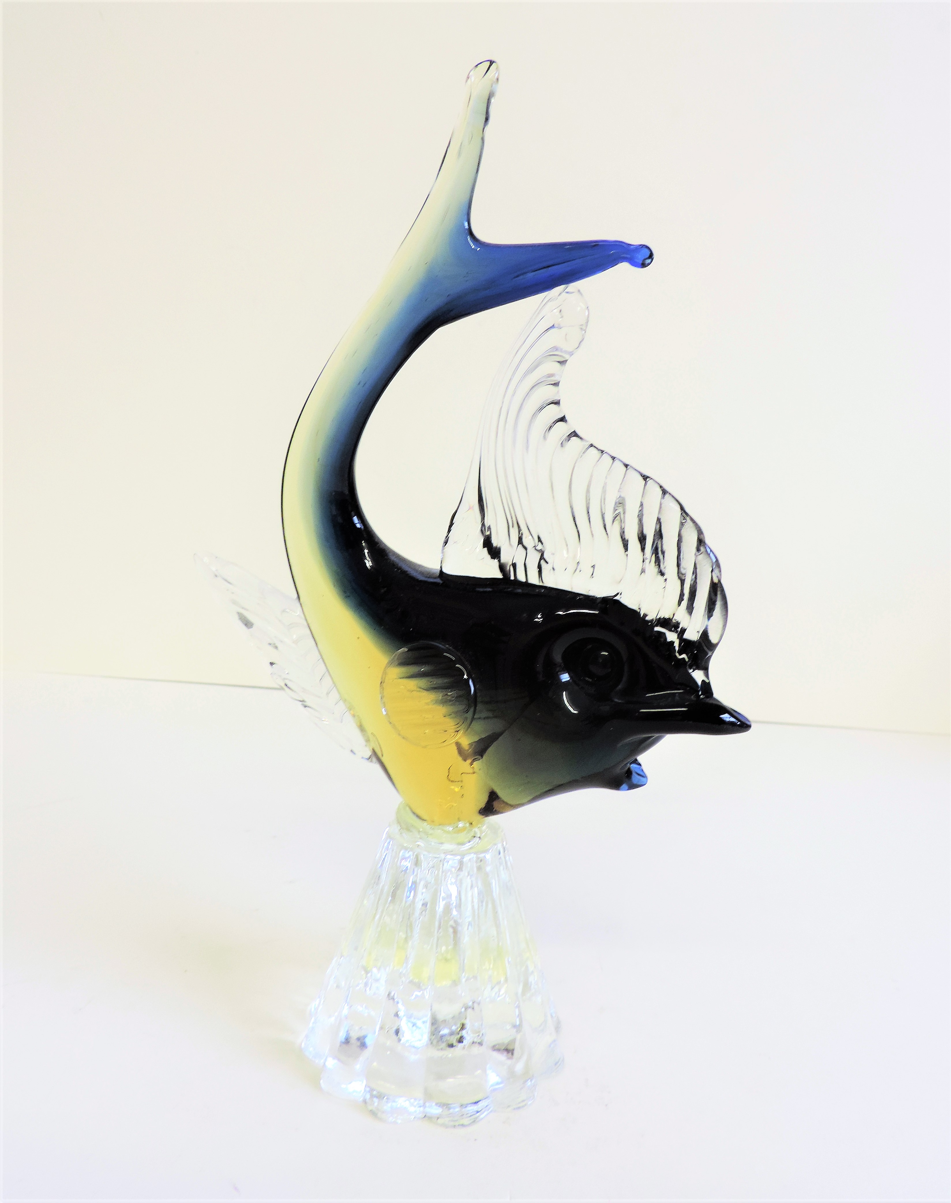 Vintage Murano Glass Blue & Gold Shark Sculpture 22cm tall - Image 4 of 5