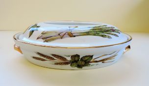 Royal Worcester Evesham Lidded Vegetable Dish 28cm long