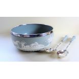 Antique Victorian Copeland Spode Salad Bowl & Servers