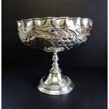 Antique Repousse Silver Plate Centrepiece Bowl 23cm Tall