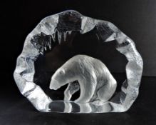 Mats Jonasson Crystal Polar Bear In Ice Cave - Signature Collection