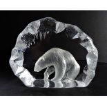 Mats Jonasson Crystal Polar Bear In Ice Cave - Signature Collection