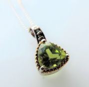 Sterling Silver Peridot Pendant Necklace