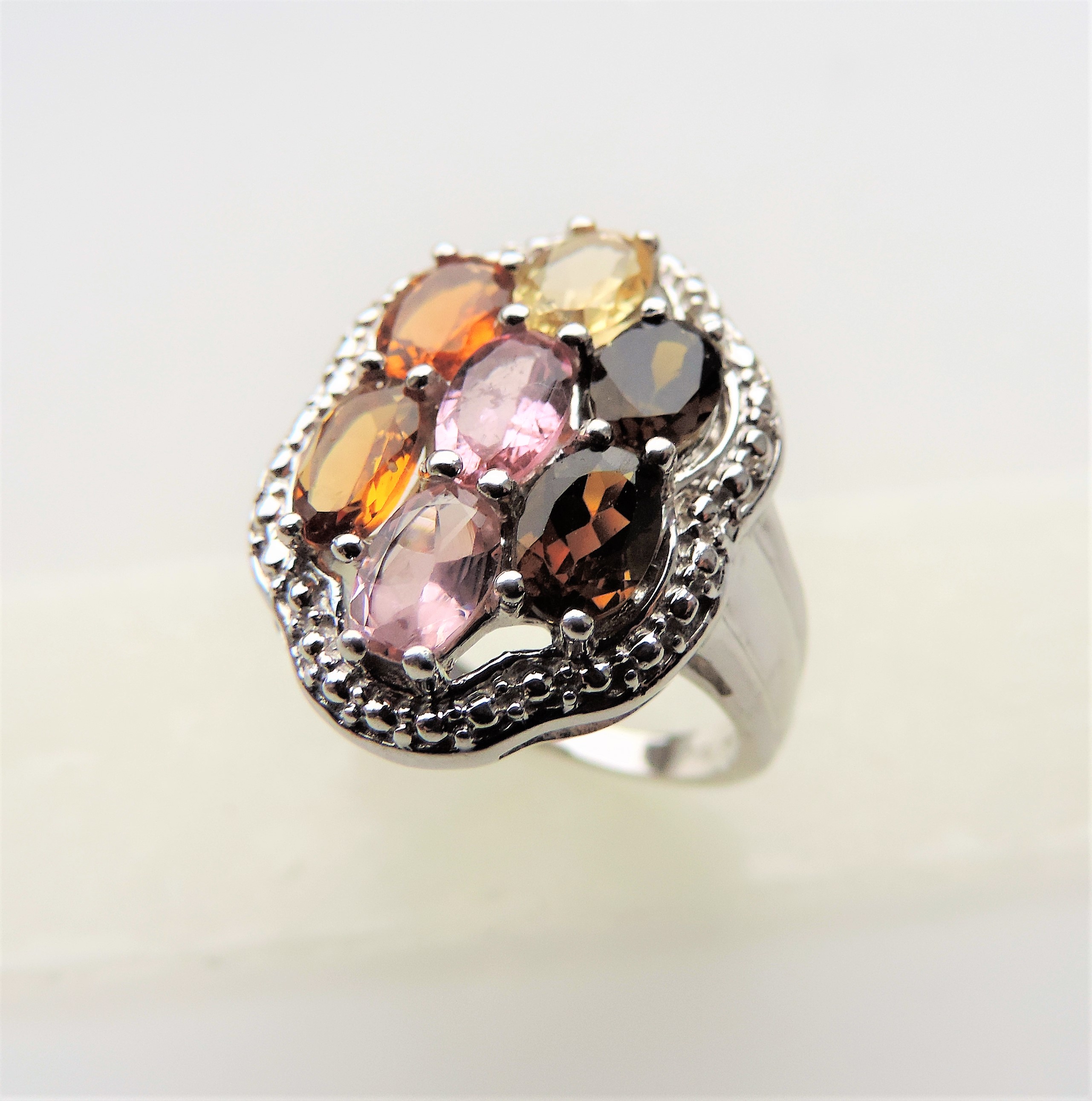 Sterling Silver Multi Gemstone Ring - Image 2 of 4