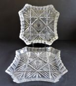 Matching Pair Bohemian Crystal Serving Trays