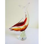 Vintage Murano Glass Shark Sculpture 30 cm Tall