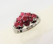 1.35 carat Ruby Cluster Ring