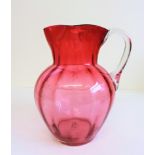 Large Antique Victorian Cranberry Glass Vase 18cm Tall