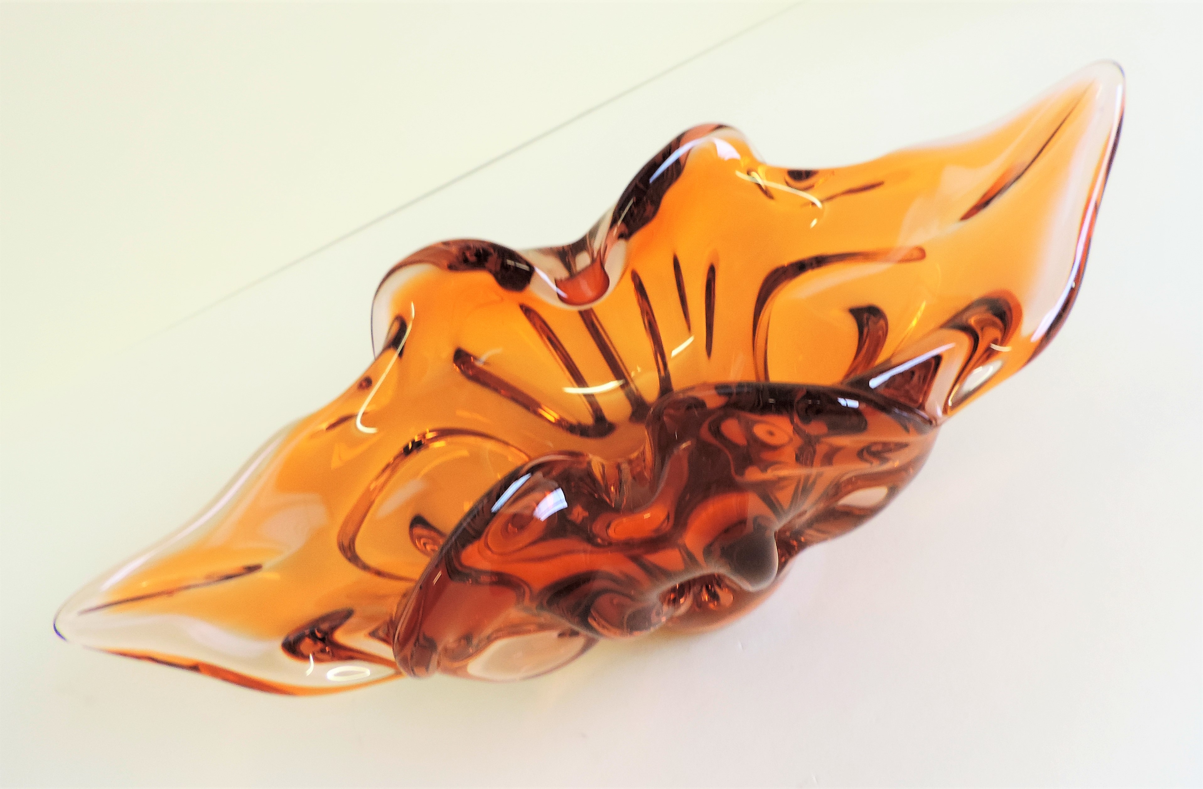 Chribska Czech Amber Glass Bowl by Josef Hospodka - Image 3 of 5