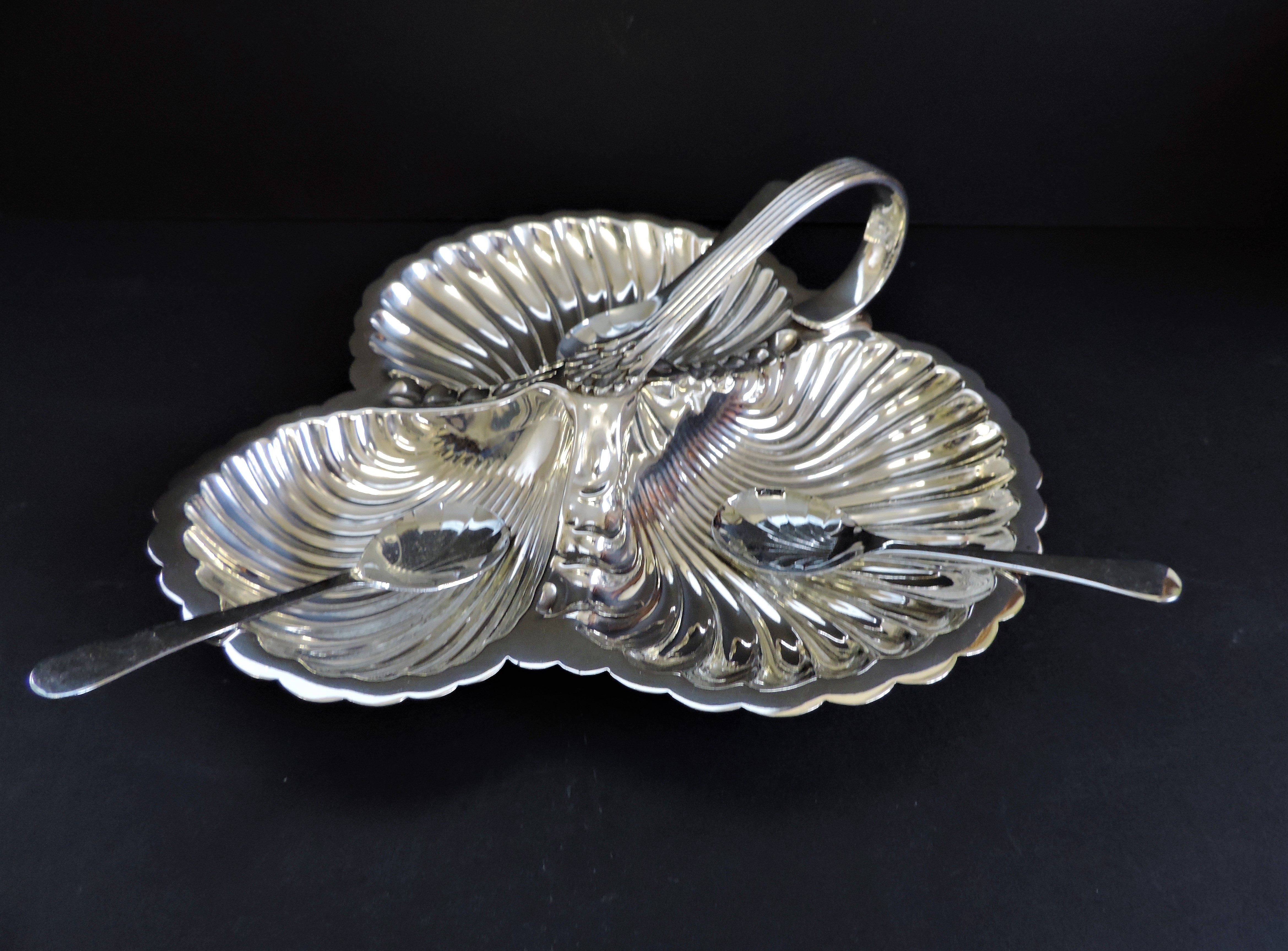 Antique Art Nouveau Silver Plated Hors D'oeuvre/Condiments Tray - Image 5 of 6