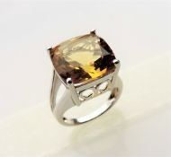 16.5 carat Solitaire Citrine Ring