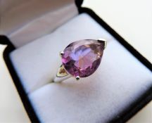 5 carat Amethyst Sterling Silver Ring