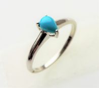 Sterling Silver Turquoise Gemstone Set Ring