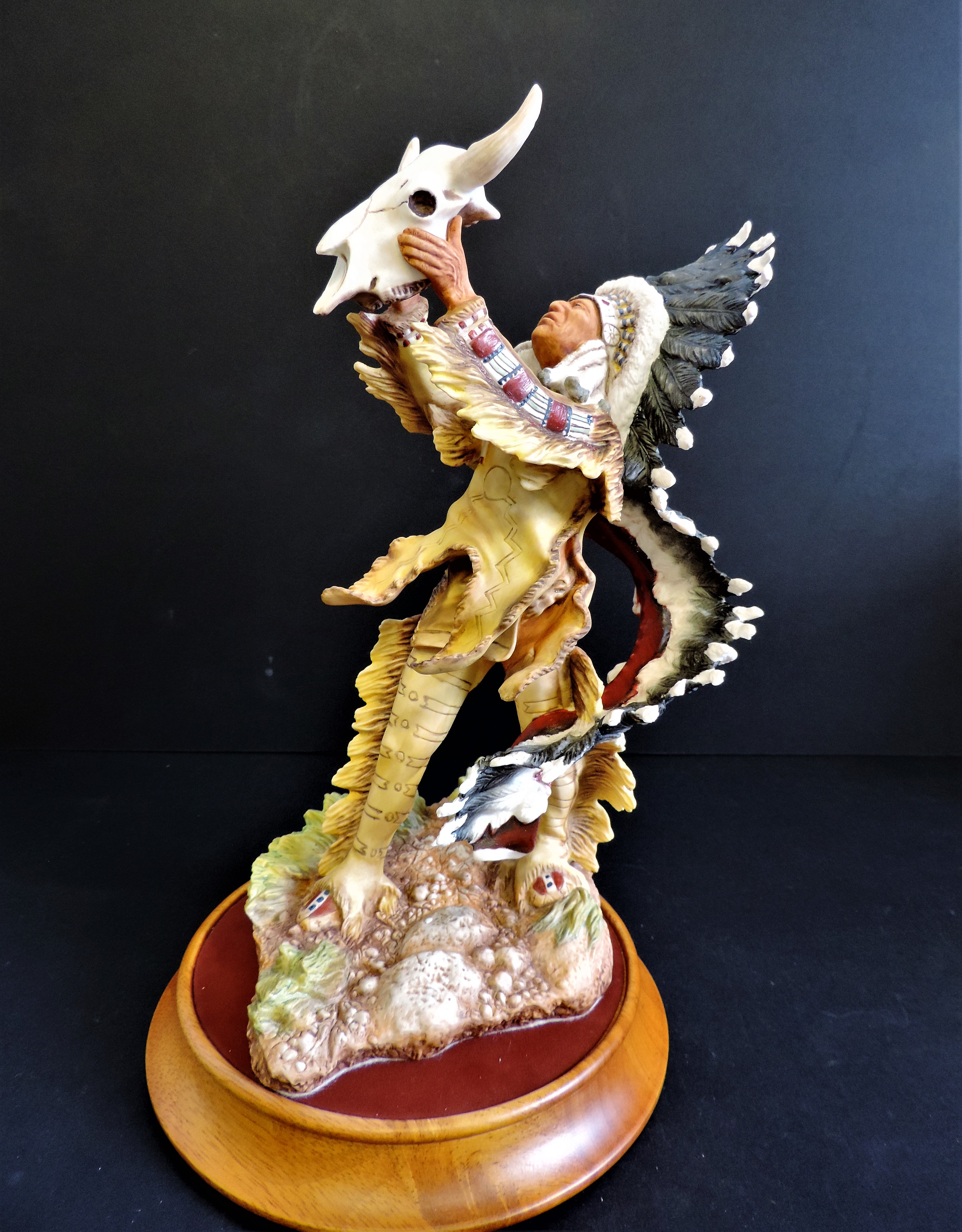 Franklin Mint Prayer to the Great Spirit Porcelain Sculpture - Very Rare - Image 5 of 8