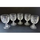 Vintage Crystal Wine Glasses 13cm Tall