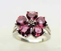 3.75 carat Pink Tourmaline & Diamond Ring