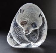 Mats Jonasson Crystal Panda Sculpture