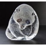 Mats Jonasson Crystal Panda Sculpture