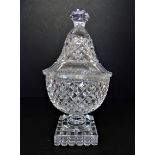 Antique Georgian Style Crystal Lidded Urn 32cm Tall circa 1870's