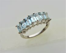2.8 Carat Blue Topaz Sterling Silver Ring