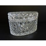 Antique 19th Century Cut Crystal Jewellery Casket