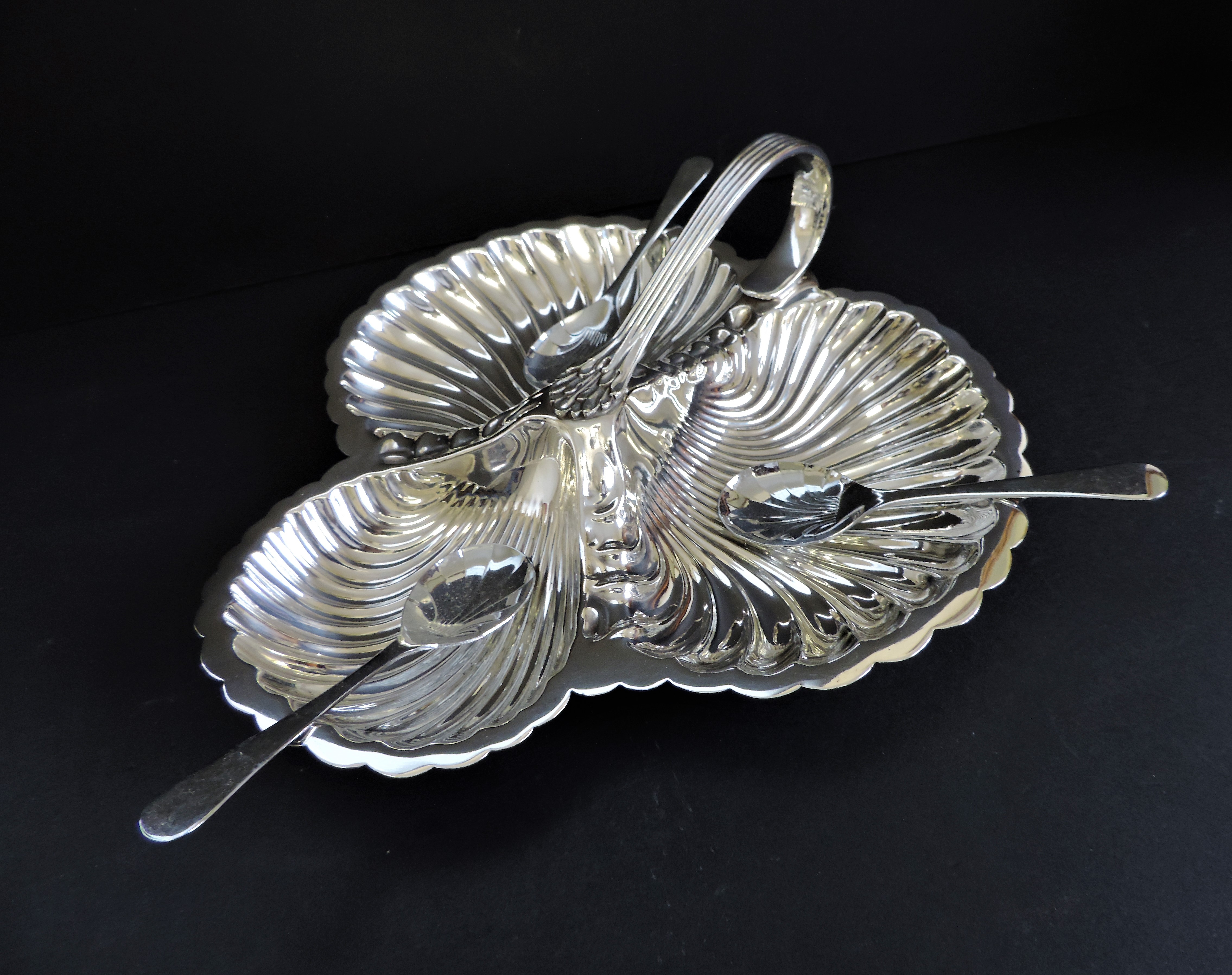 Antique Art Nouveau Silver Plated Hors D'oeuvre/Condiments Tray - Image 6 of 6