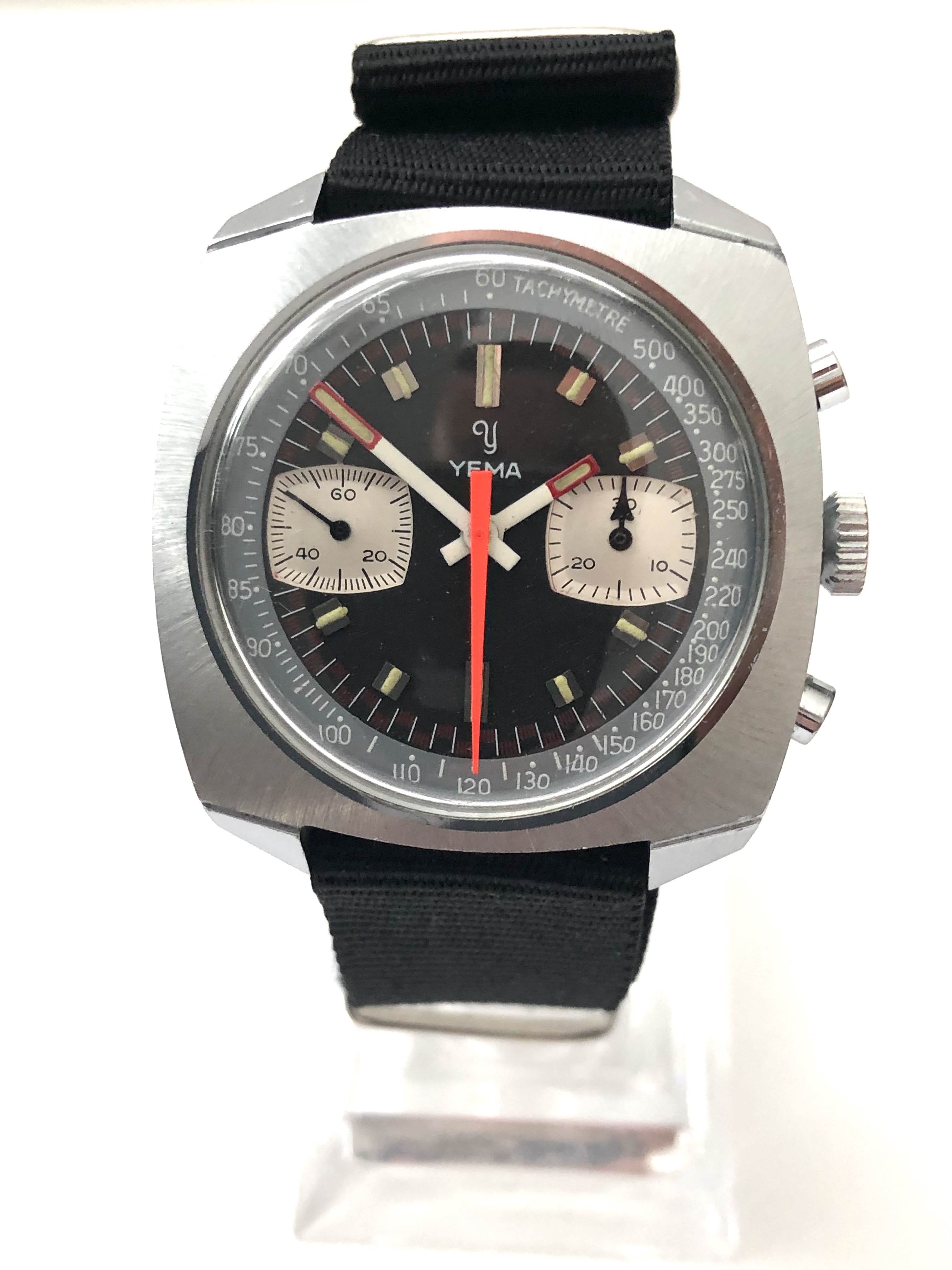 A Rare Find Vintage Yema Panda Dial Chronograph In Amazing Condition