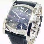 Bvlgari / Assioma Chronograph Blue Dial AA 44 S CH - Gentleman's Steel Wrist Watch