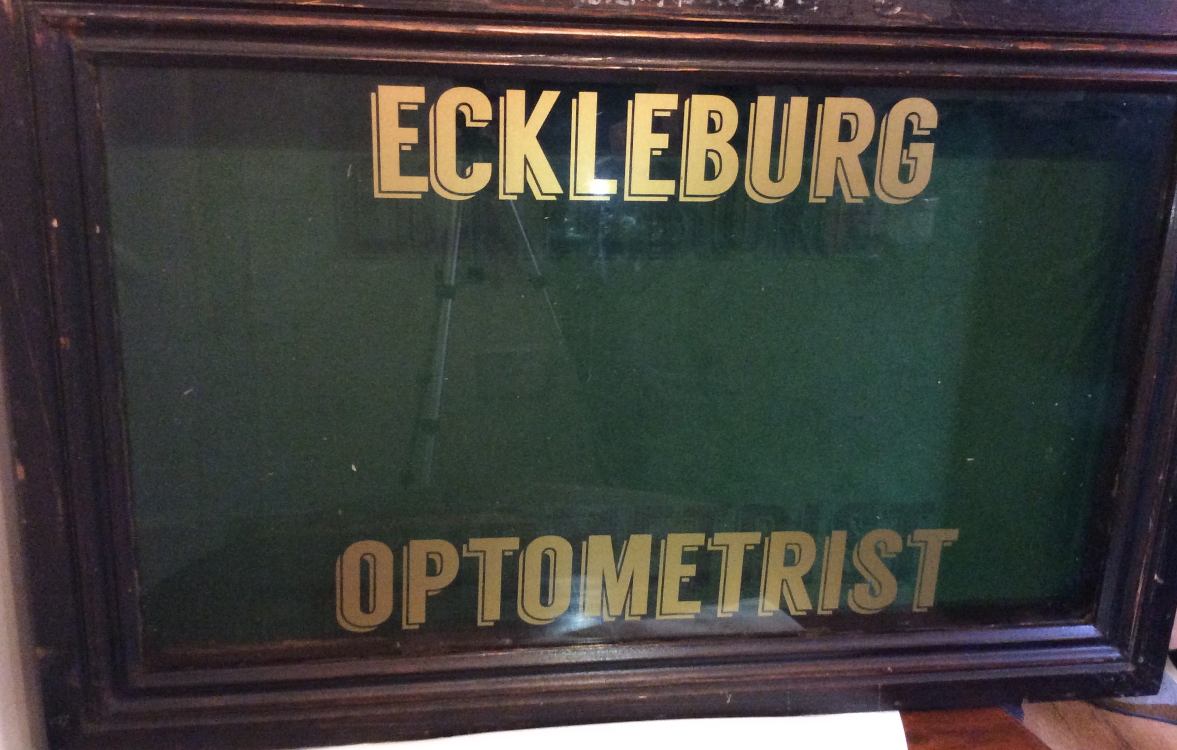 Eckleberg Optometrists Mahogany Display Cabinet Circa 1920